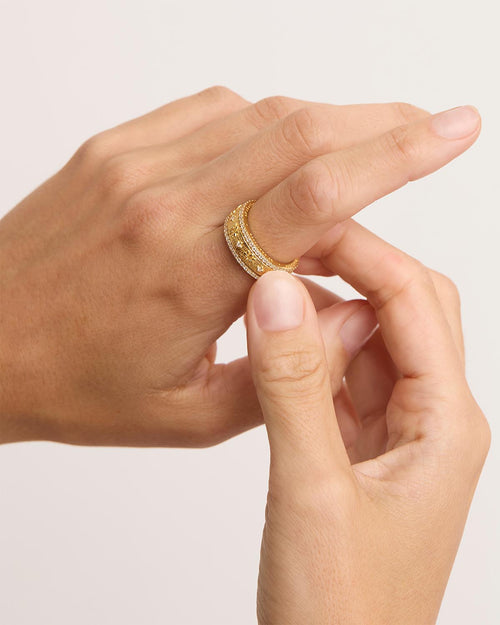 Yellow Gold Vermeil I Am Enough Spinning Meditation Ring