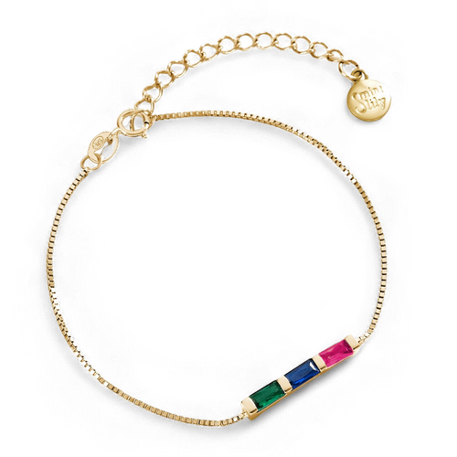Dainty Baguette Birthstone Bracelet