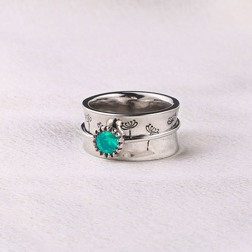 Dandelion Birthstone Spinning Fidget Ring
