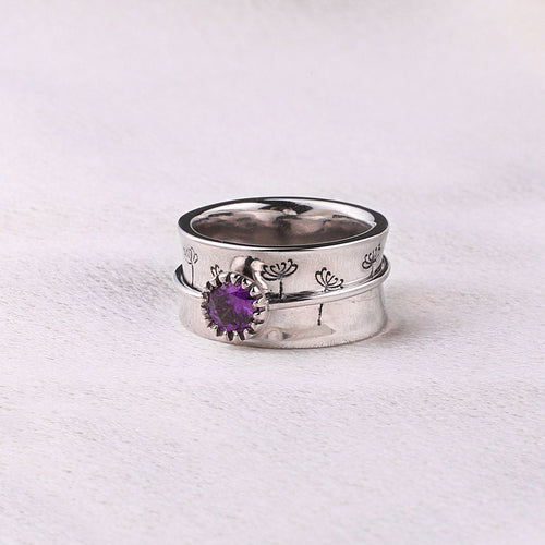 Dandelion Birthstone Spinning Fidget Ring