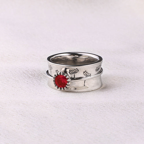 Dandelion Birthstone Spinning Fidget Ring