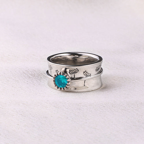 Dandelion Birthstone Spinning Fidget Ring
