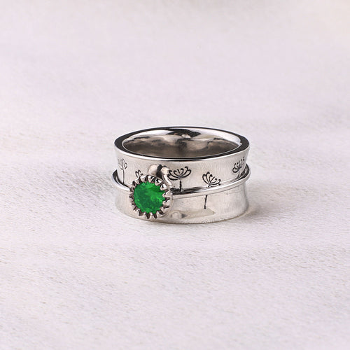 Dandelion Birthstone Spinning Fidget Ring