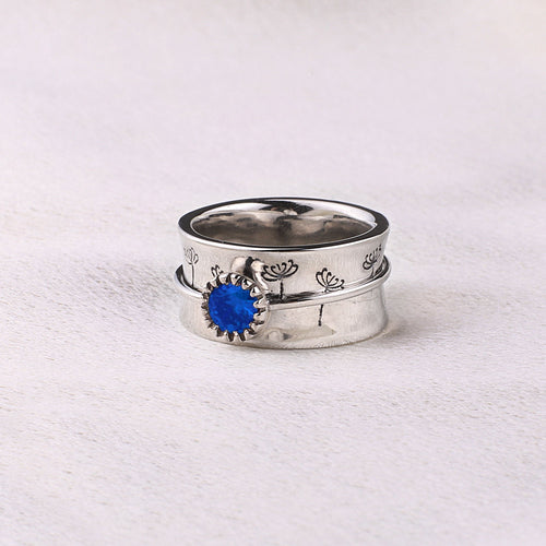 Dandelion Birthstone Spinning Fidget Ring