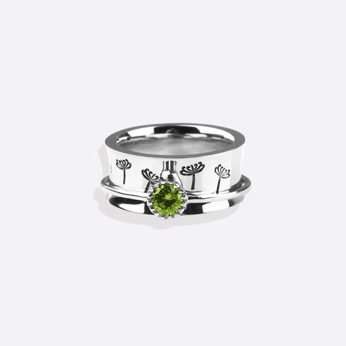 Dandelion Birthstone Spinning Fidget Ring