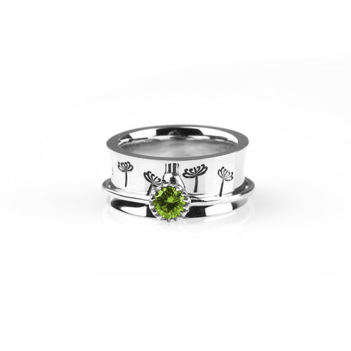 Dandelion Birthstone Spinning Fidget Ring