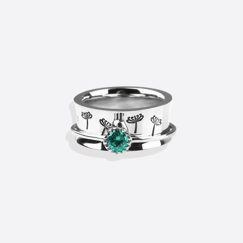 Dandelion Birthstone Spinning Fidget Ring