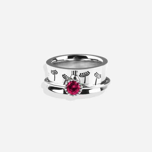 Dandelion Birthstone Spinning Fidget Ring