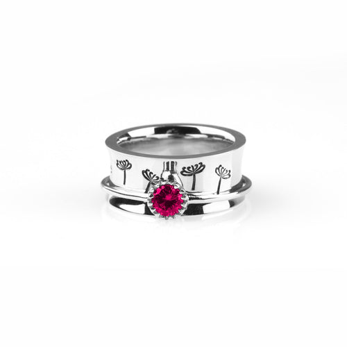 Dandelion Birthstone Spinning Fidget Ring