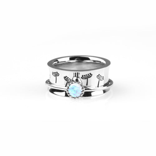 Dandelion Birthstone Spinning Fidget Ring