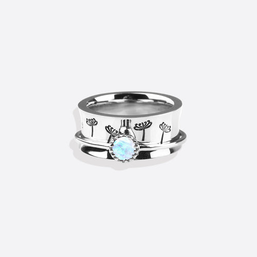 Dandelion Birthstone Spinning Fidget Ring