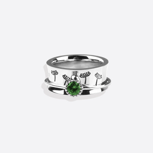 Dandelion Birthstone Spinning Fidget Ring