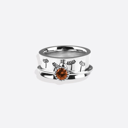 Dandelion Birthstone Spinning Fidget Ring