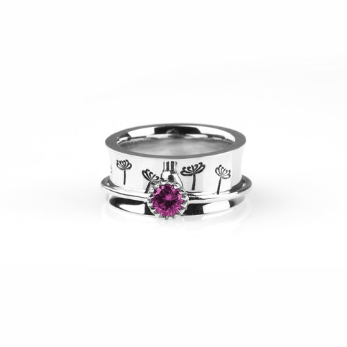 Dandelion Birthstone Spinning Fidget Ring