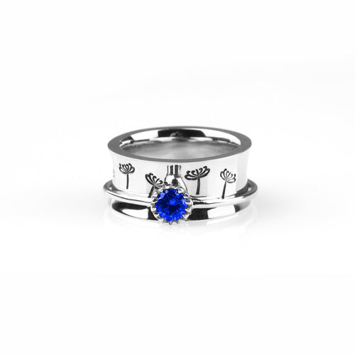 Dandelion Birthstone Spinning Fidget Ring