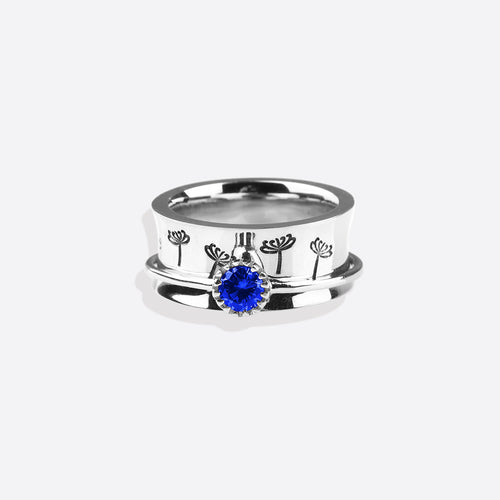 Dandelion Birthstone Spinning Fidget Ring