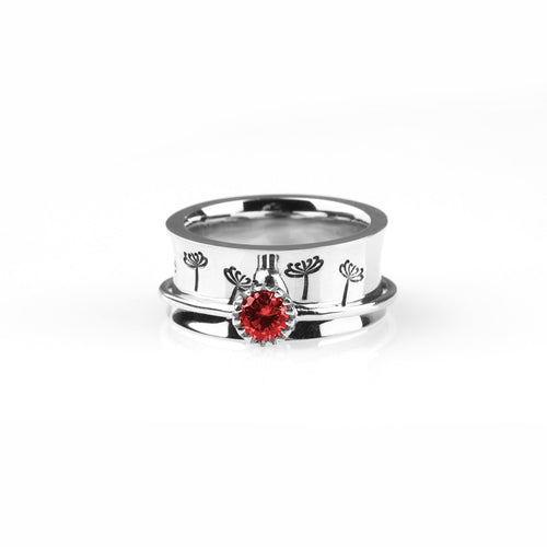 Dandelion Birthstone Spinning Fidget Ring