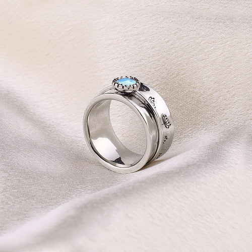 Dandelion Birthstone Spinning Fidget Ring