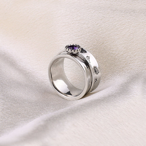 Dandelion Birthstone Spinning Fidget Ring