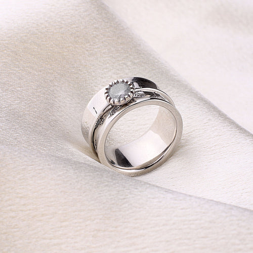 Dandelion Birthstone Spinning Fidget Ring