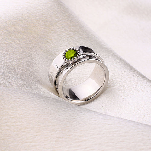 Dandelion Birthstone Spinning Fidget Ring