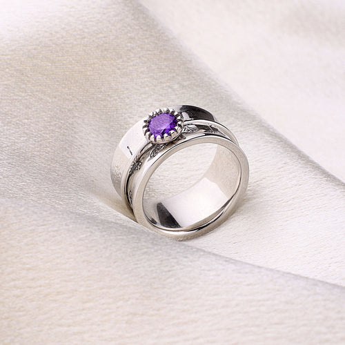 Dandelion Birthstone Spinning Fidget Ring