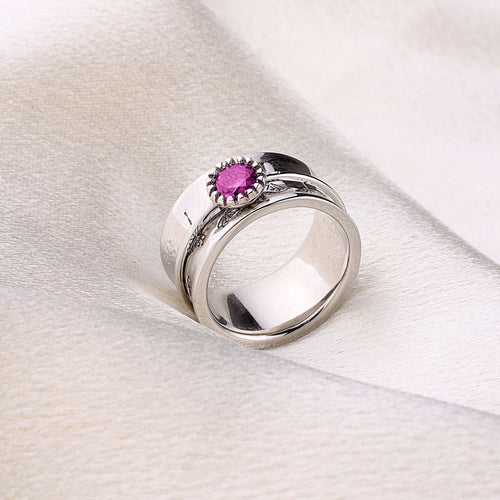 Dandelion Birthstone Spinning Fidget Ring