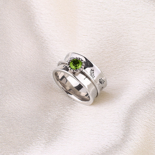 Dandelion Birthstone Spinning Fidget Ring