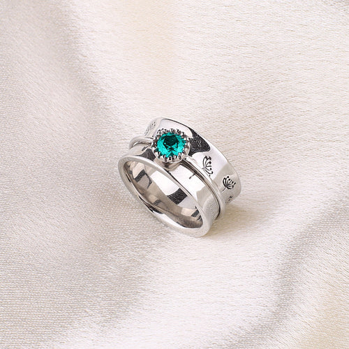 Dandelion Birthstone Spinning Fidget Ring