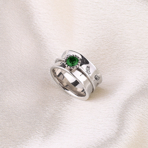 Dandelion Birthstone Spinning Fidget Ring