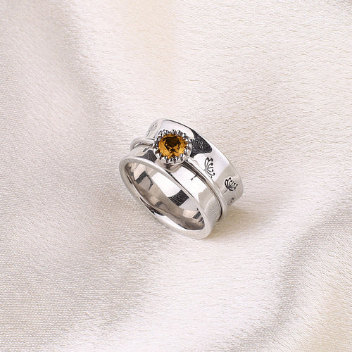 Dandelion Birthstone Spinning Fidget Ring