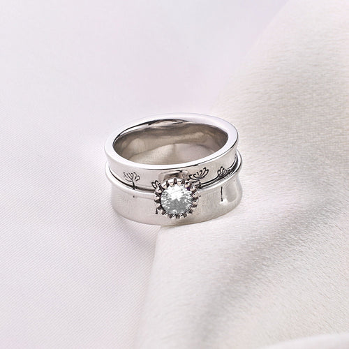 Dandelion Birthstone Spinning Fidget Ring
