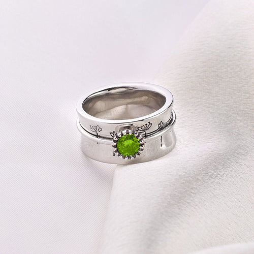 Dandelion Birthstone Spinning Fidget Ring