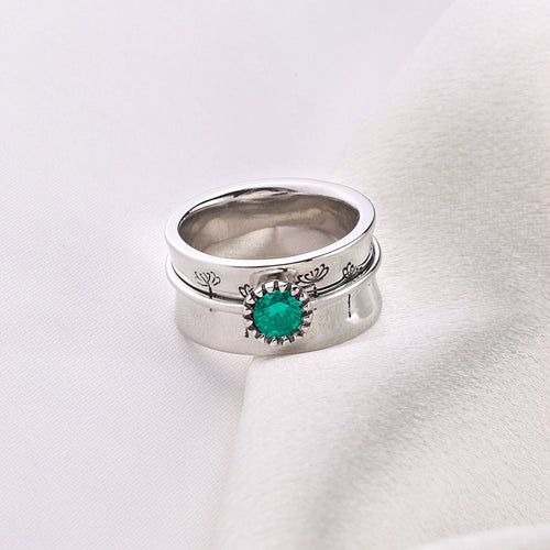 Dandelion Birthstone Spinning Fidget Ring
