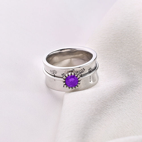 Dandelion Birthstone Spinning Fidget Ring