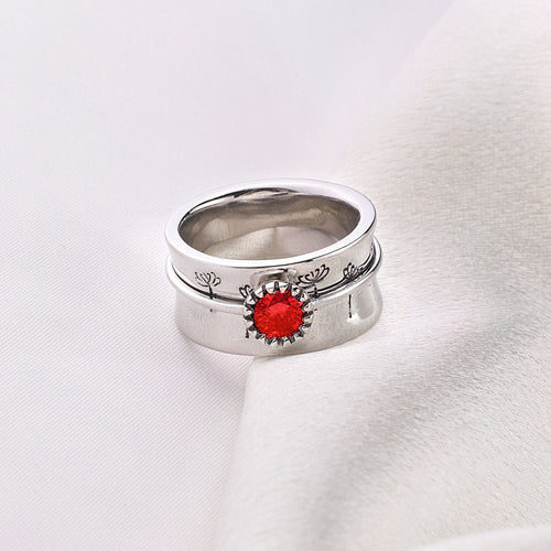Dandelion Birthstone Spinning Fidget Ring