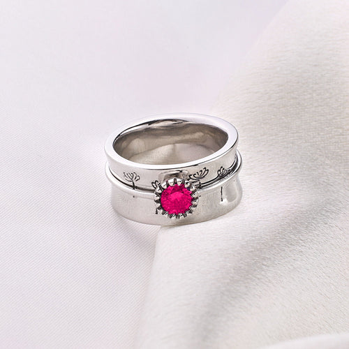 Dandelion Birthstone Spinning Fidget Ring