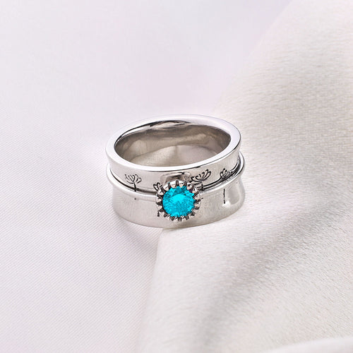 Dandelion Birthstone Spinning Fidget Ring