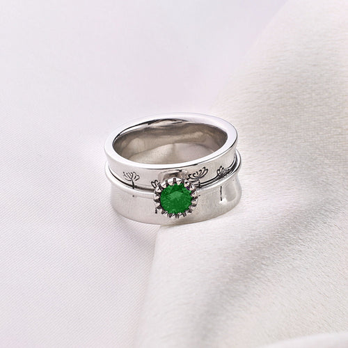 Dandelion Birthstone Spinning Fidget Ring
