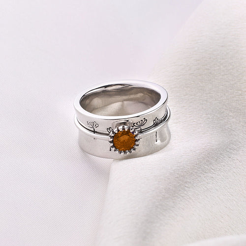 Dandelion Birthstone Spinning Fidget Ring