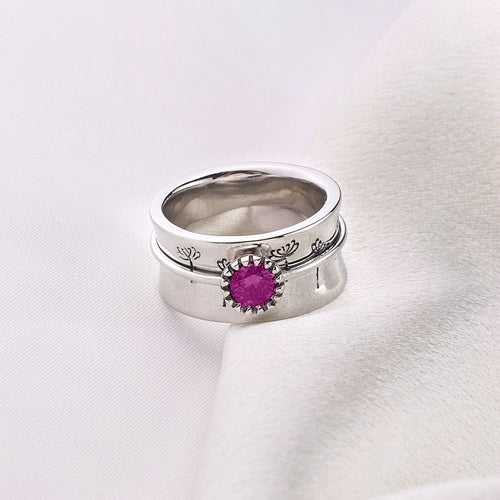 Dandelion Birthstone Spinning Fidget Ring