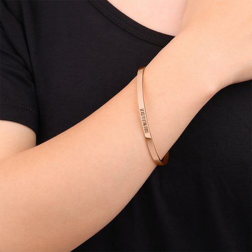 Personalized Thin Cuff Bracelet