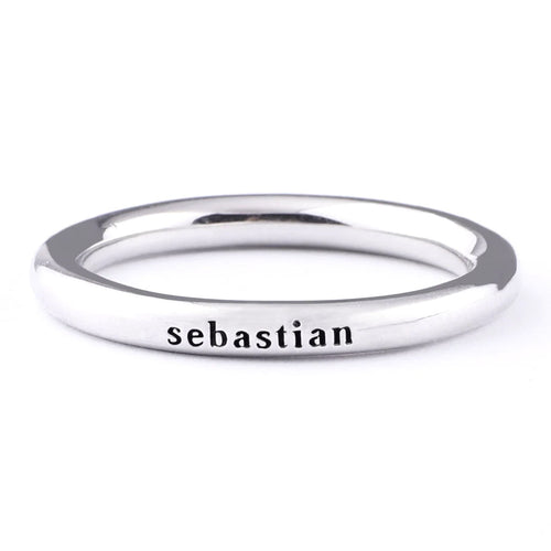 Stamped Stackable Name Ring