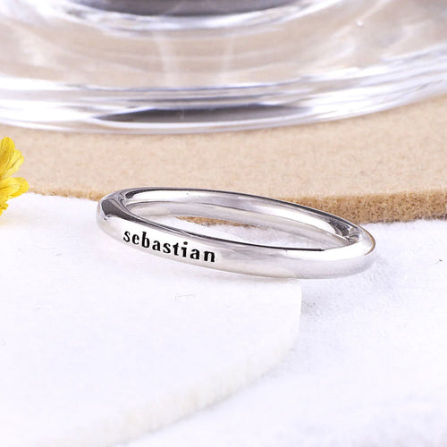Stamped Stackable Name Ring