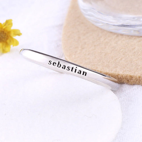 Stamped Stackable Name Ring