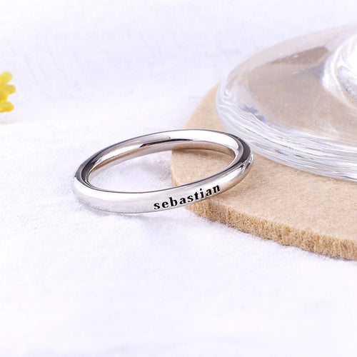 Stamped Stackable Name Ring