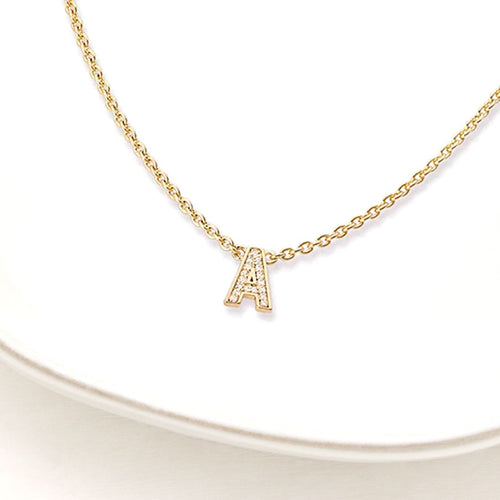 Pave Uppercase Initial Necklace