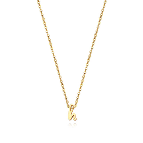 Tiny Script Initial Necklace
