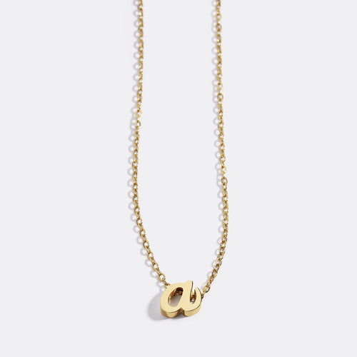 Tiny Script Initial Necklace