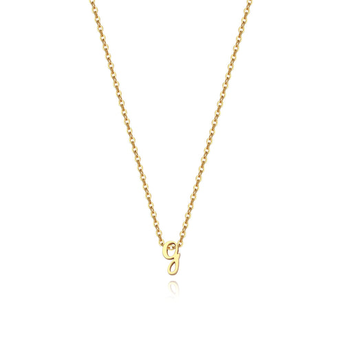 Tiny Script Initial Necklace